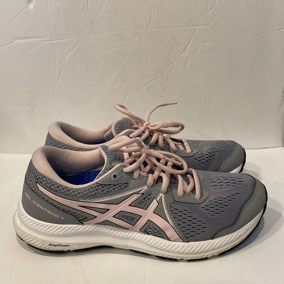 Asics Gel-Contend 7 Gray and Pink Walk-Hero Running Shoe - Picture 5 of 9